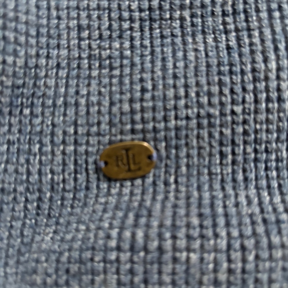 Lauren Ralph Lauren Waffle Knit Women's Blue Pullover Sweater W/hood Sz SM